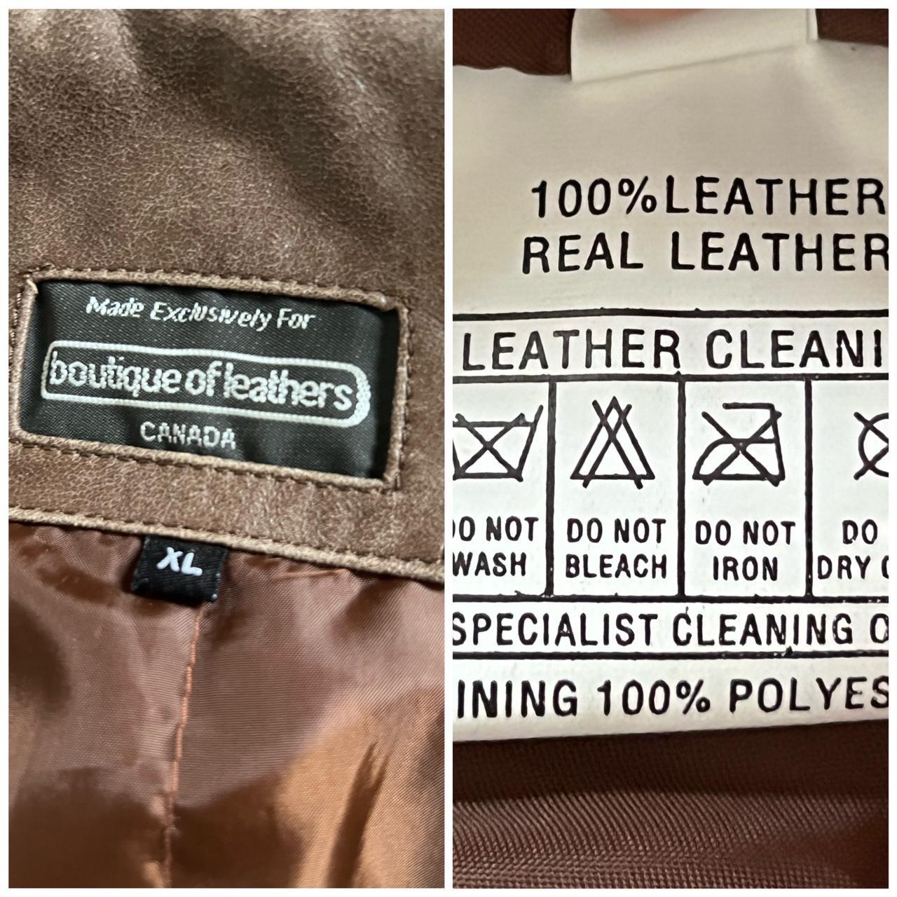 Brown leather moto jacket (M)