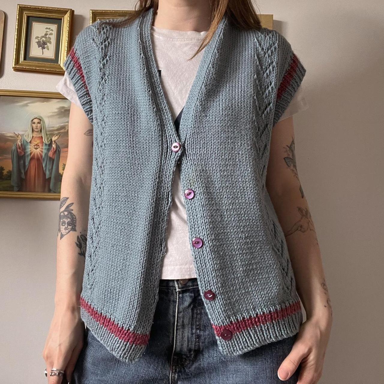 Cottagecore knit sweater vest (L)