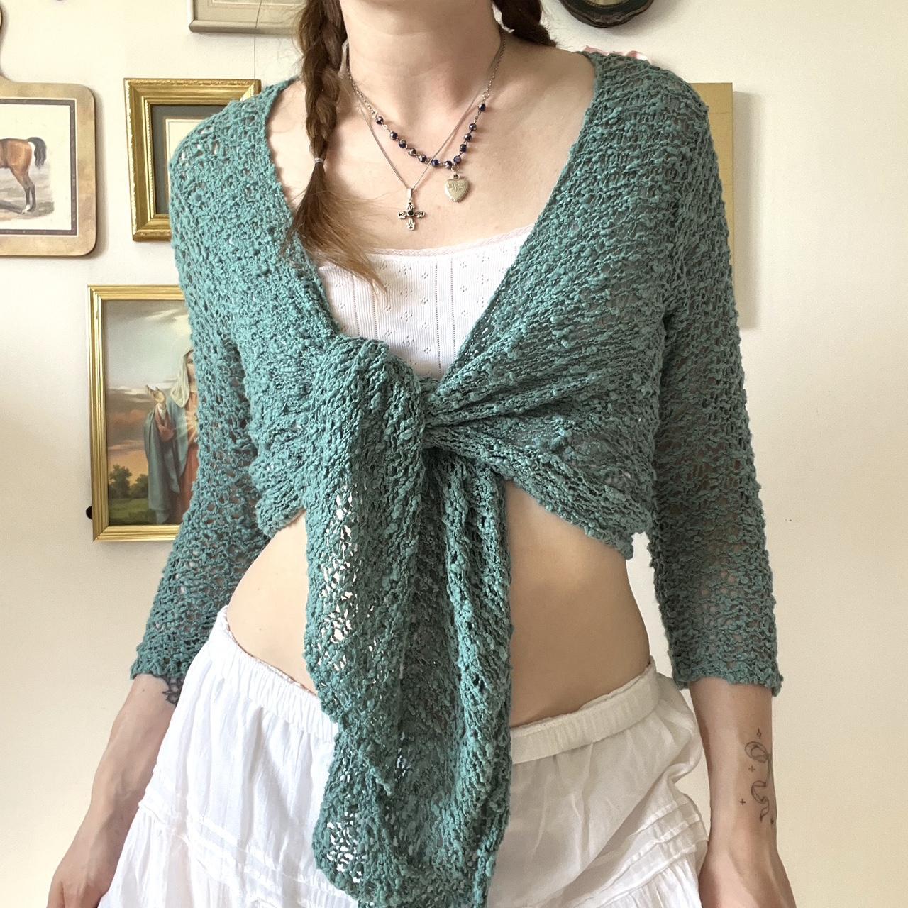 Tie front knit cardigan (S)