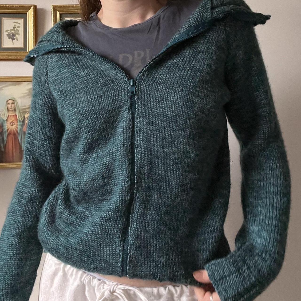 Sea blue knit cardigan (S)