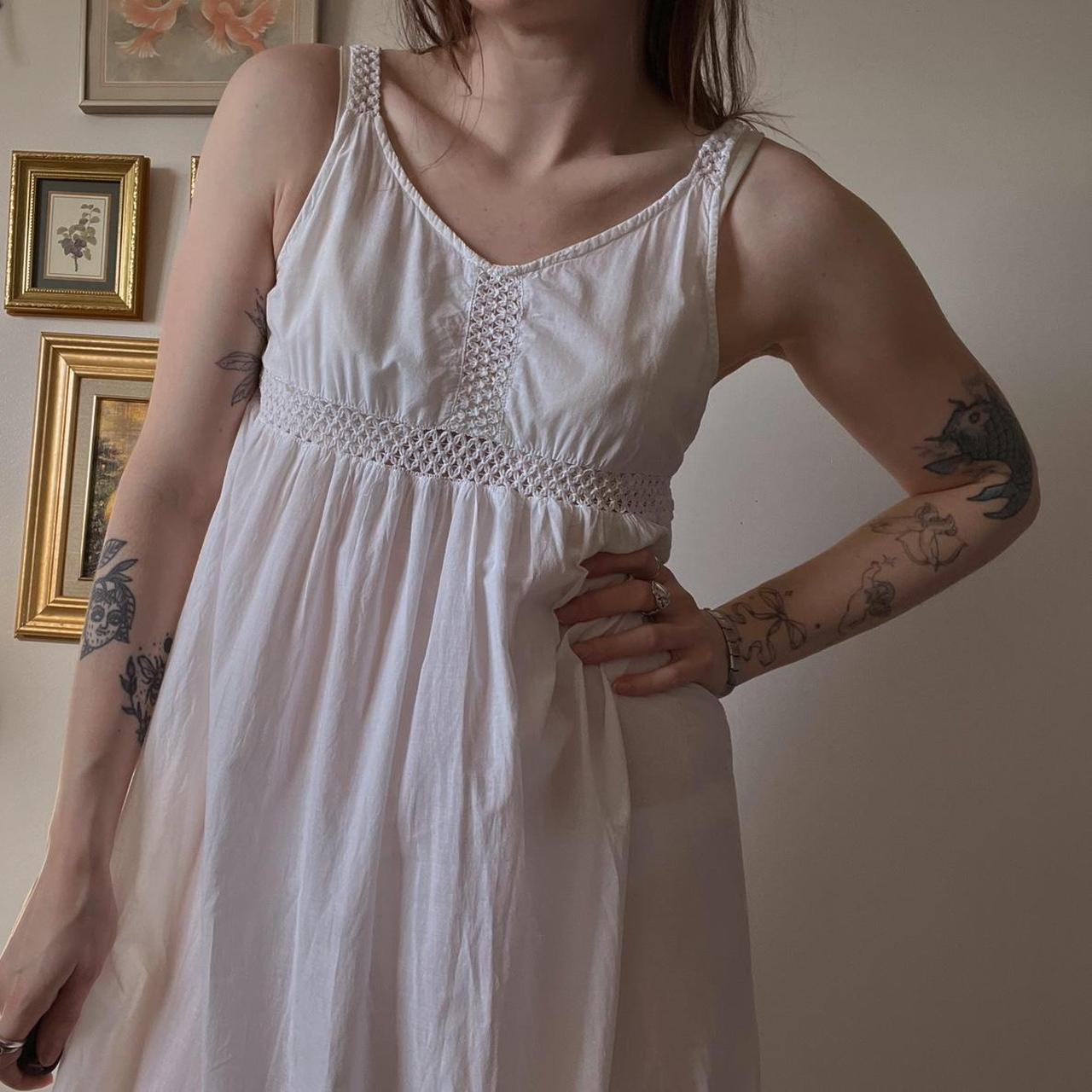 White babydoll maxi dress (S)