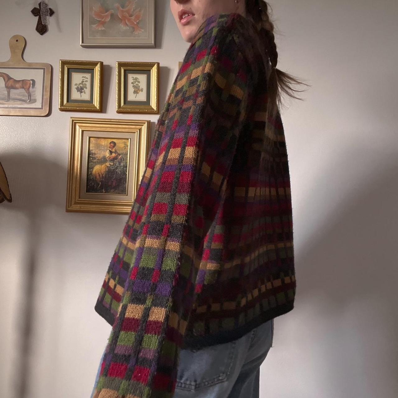 Vintage rainbow knit cardigan (M)