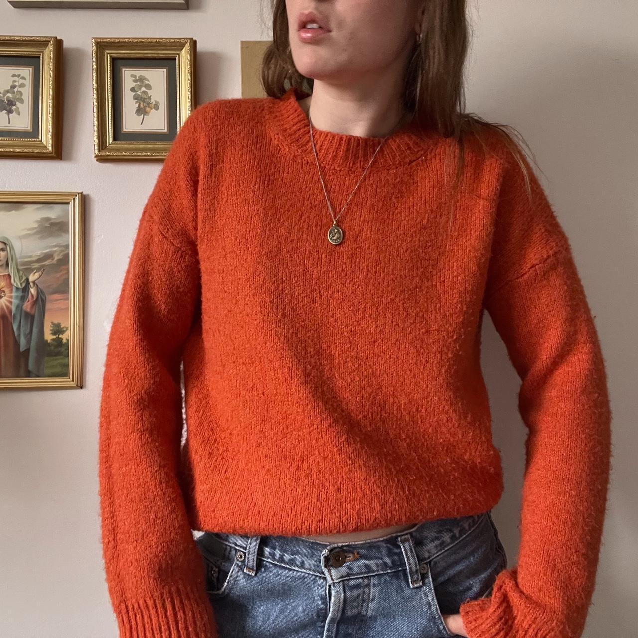 Orange italian knit sweater (M)