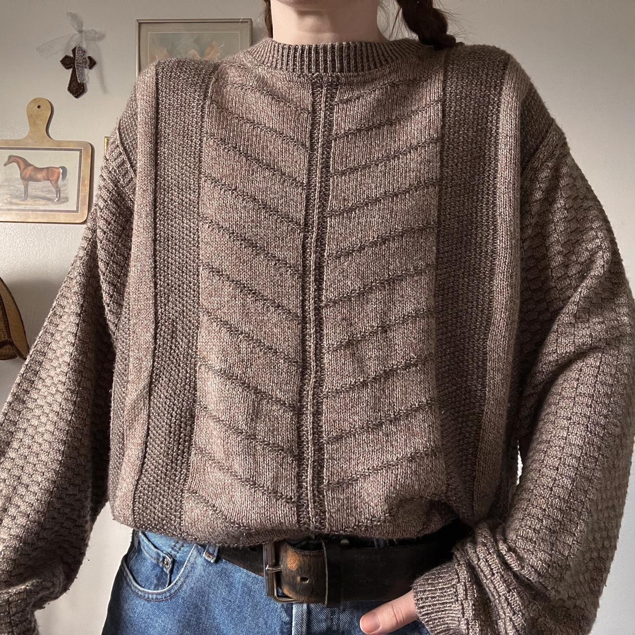 Earthy retro cabin sweater (M)