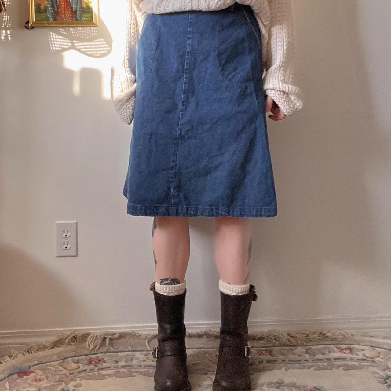 Vintage denim wrap skirt (S)