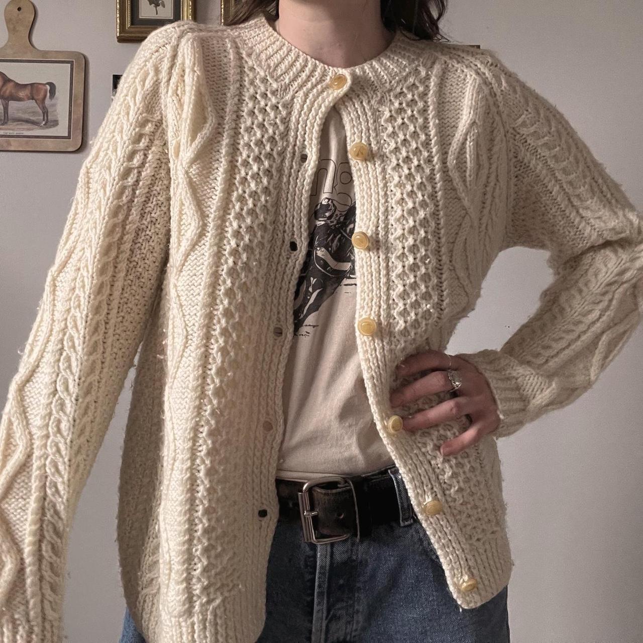 Cream white fisherman knit (S)