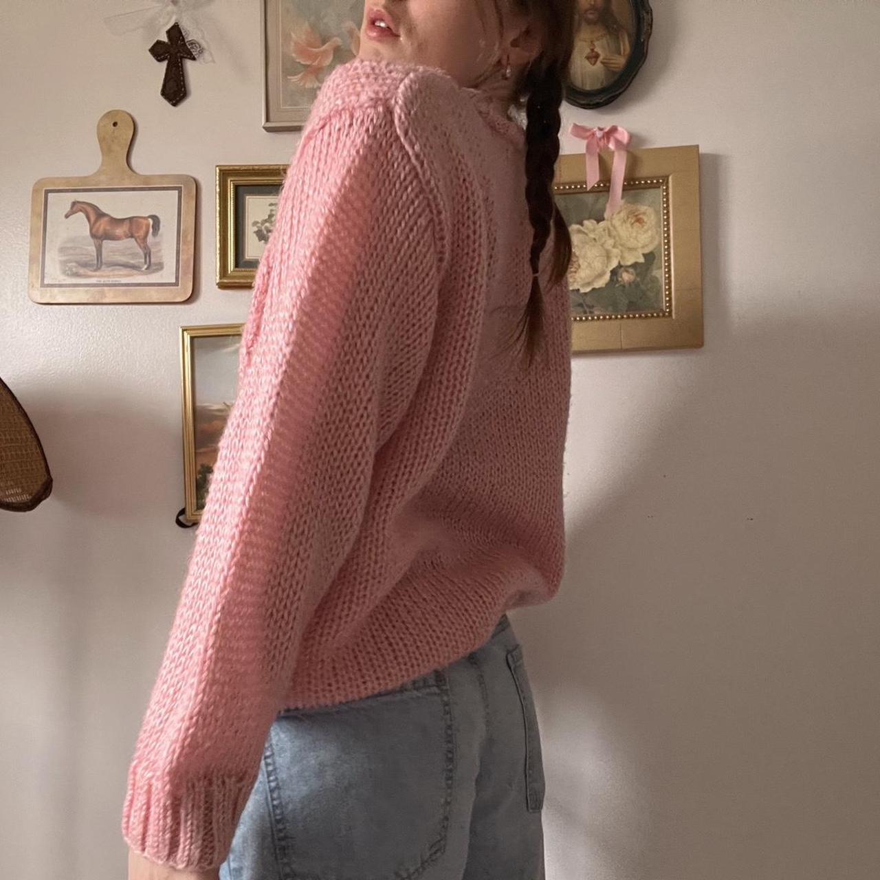 Slouchy pink knit sweater (M)