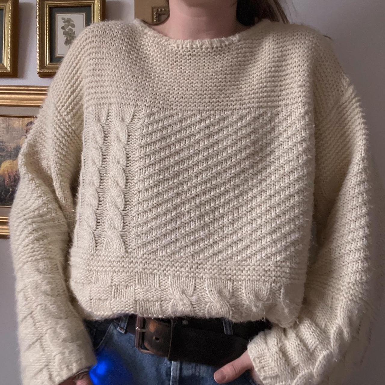 Vintage cream knit sweater (L)