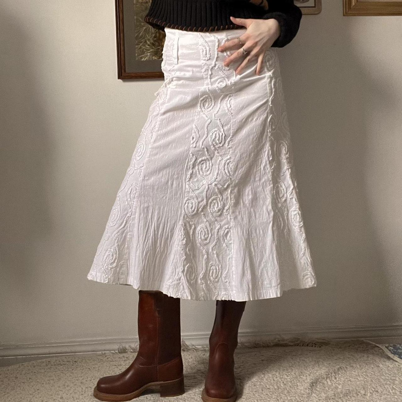 White textured maxi skirt (28")