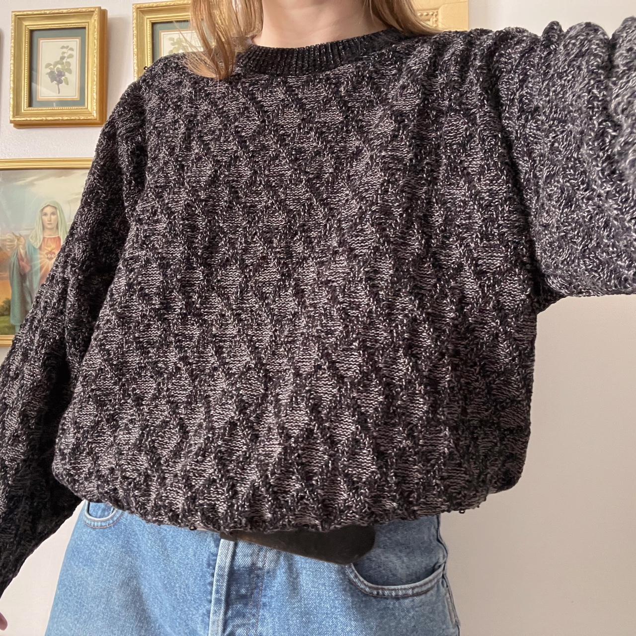 Charcoal diamond textured sweater (L)