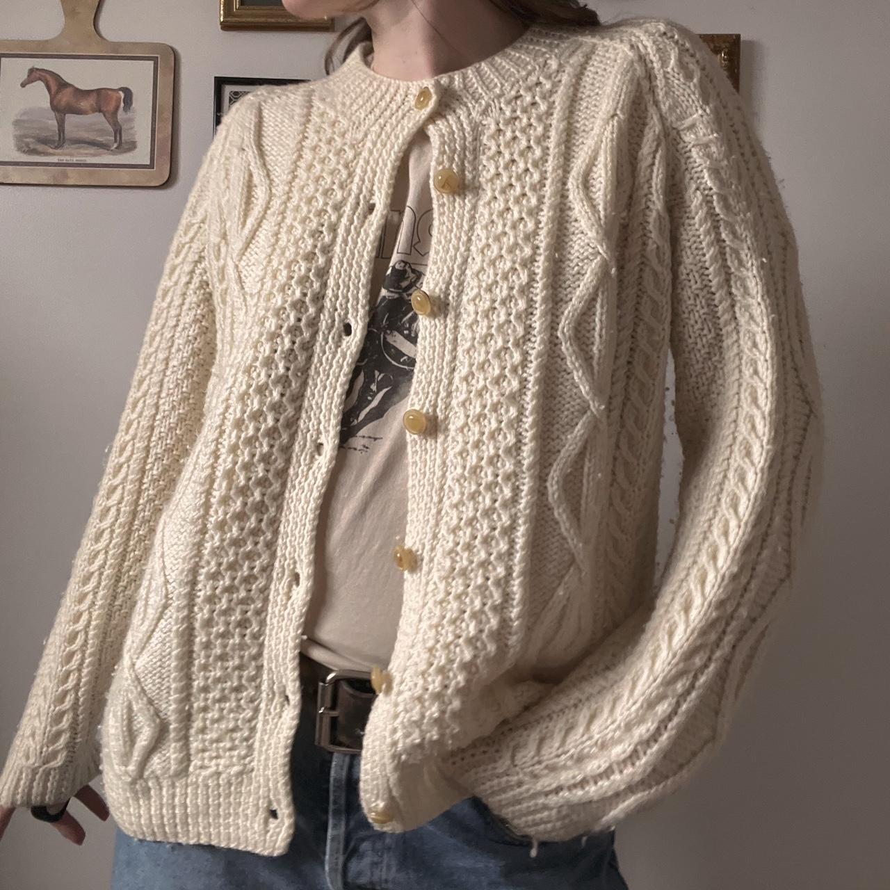 Cream white fisherman knit (S)