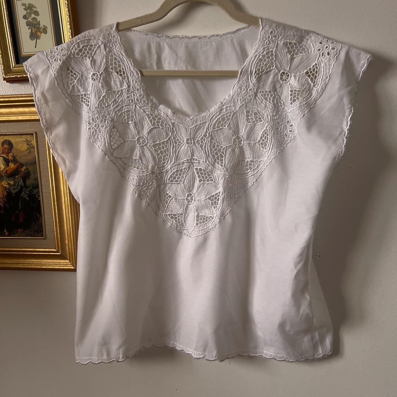 Vintage flora crochet top (L)