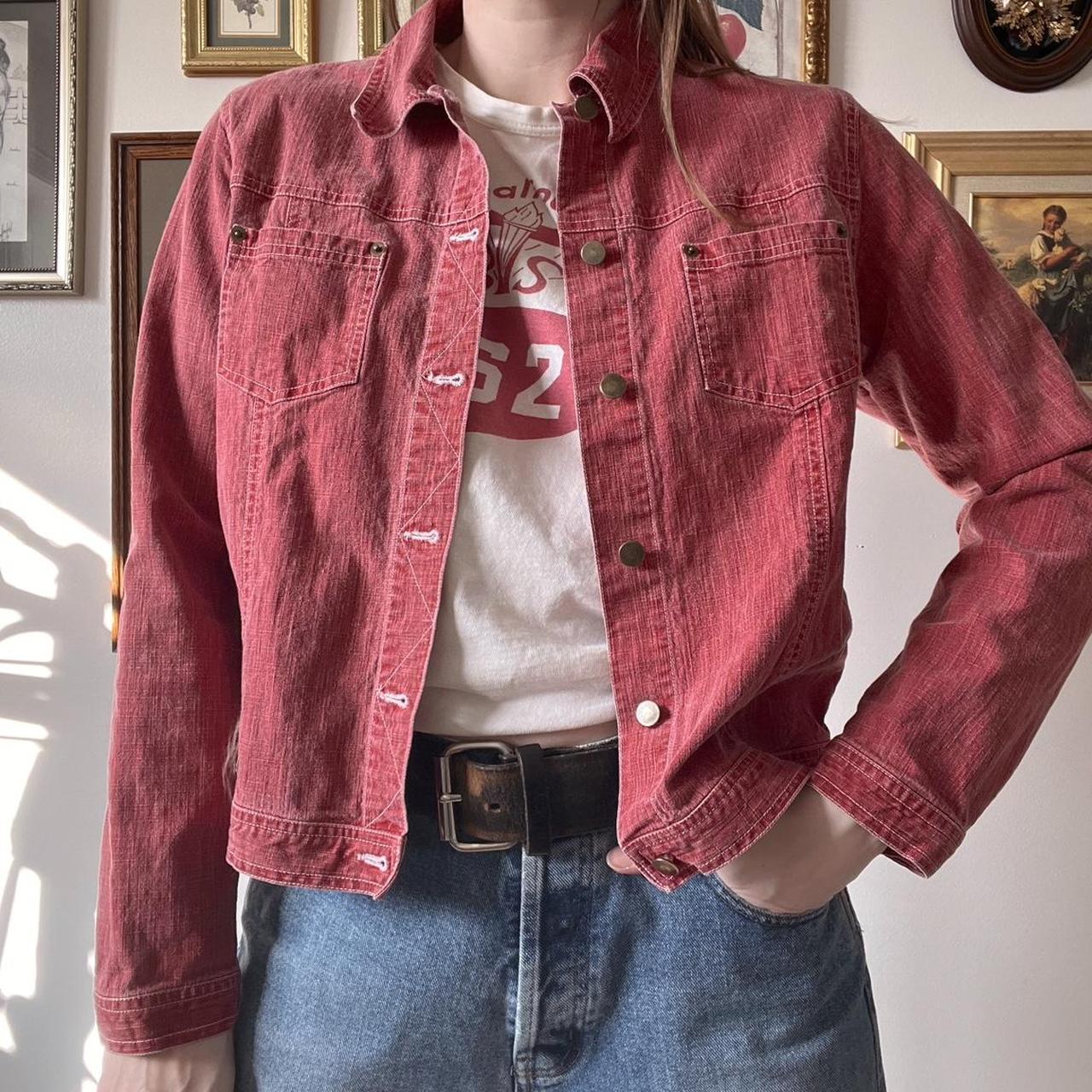 Red denim boxy jacket (S)