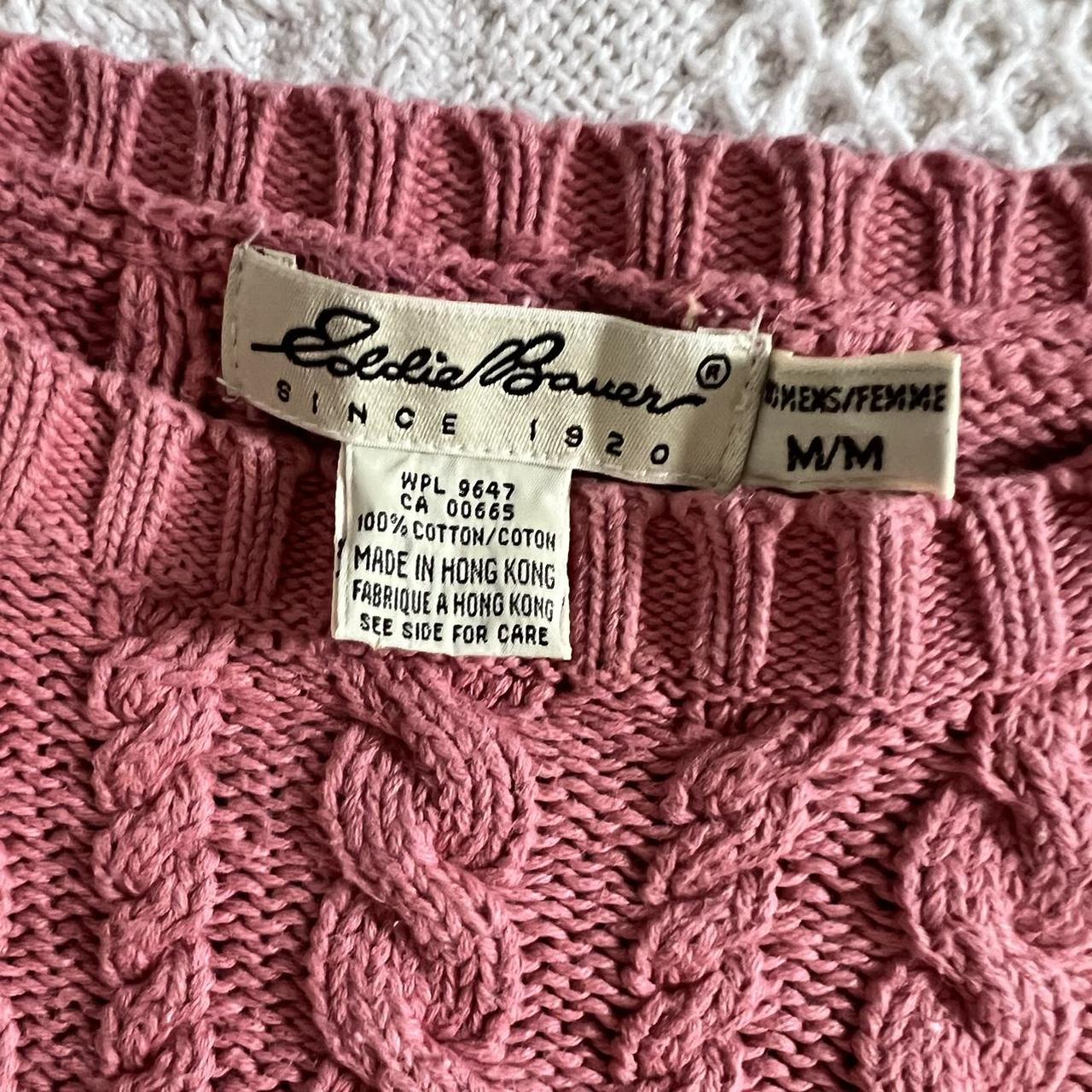 Salmon pink cable knit (M)