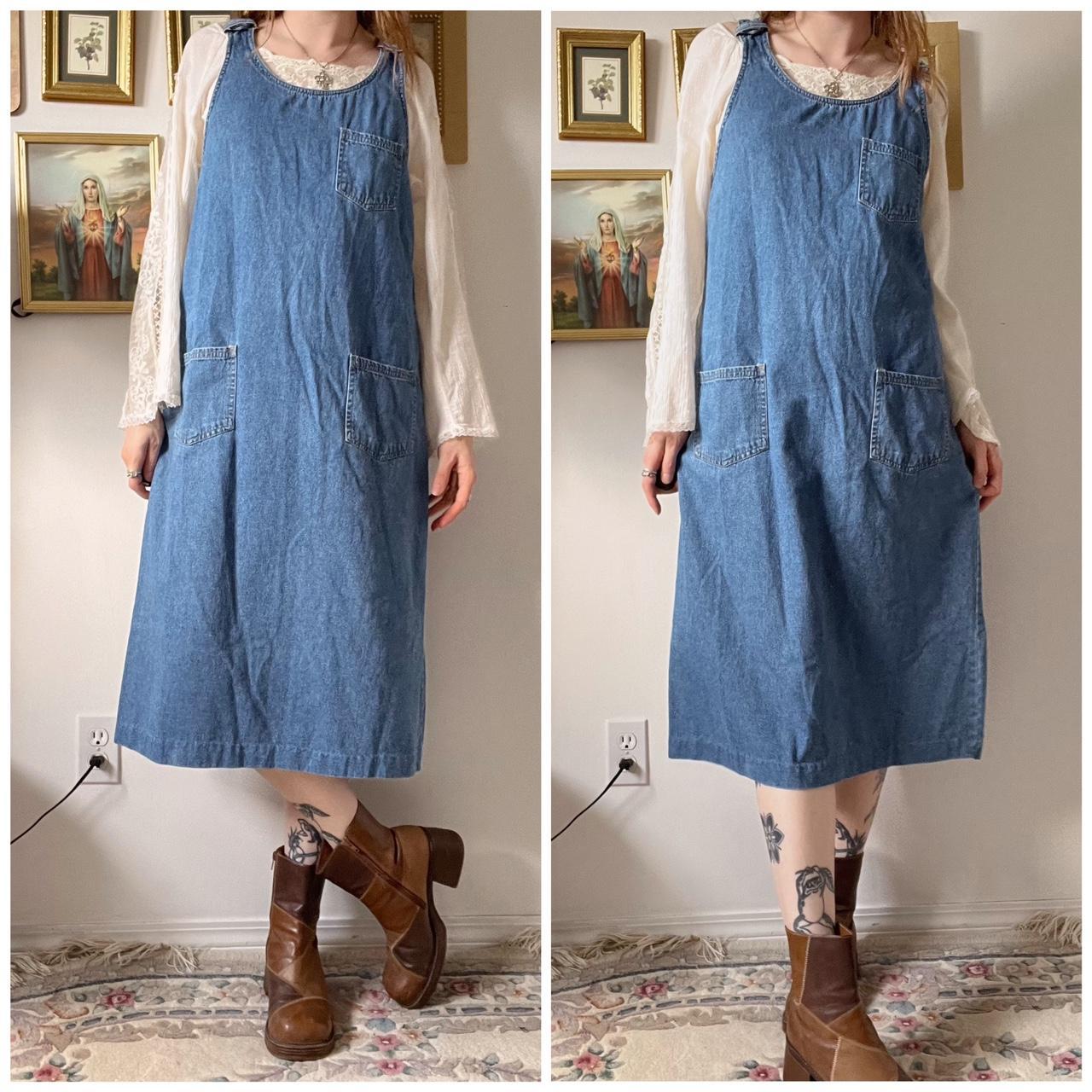 Vintage denim midi dress (M/L)