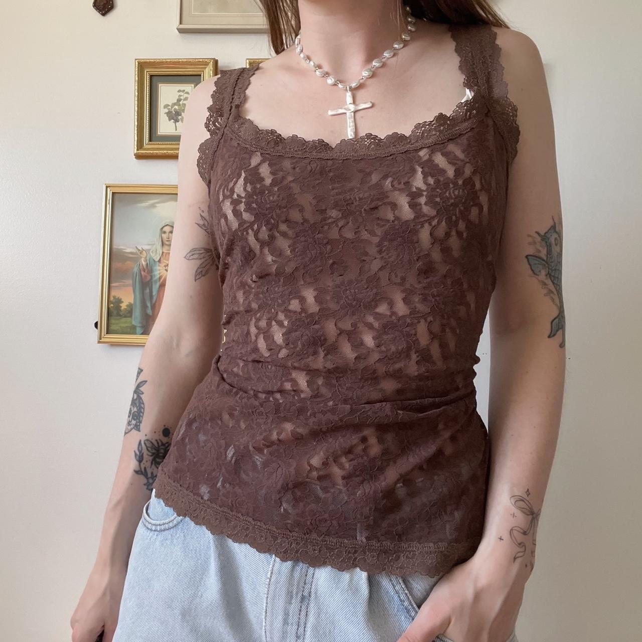 Brown lace cami (XL)