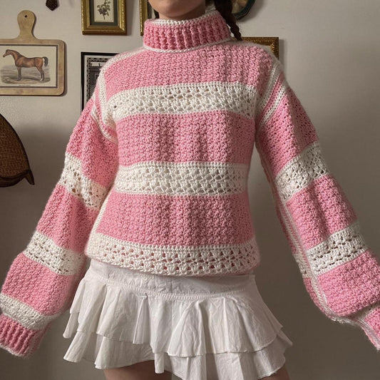 Chunky striped knit sweater (M)