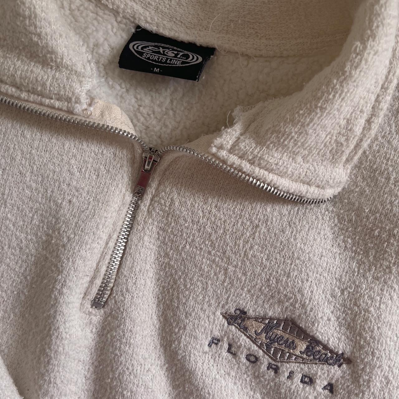 Slouchy white quarter zip (M)