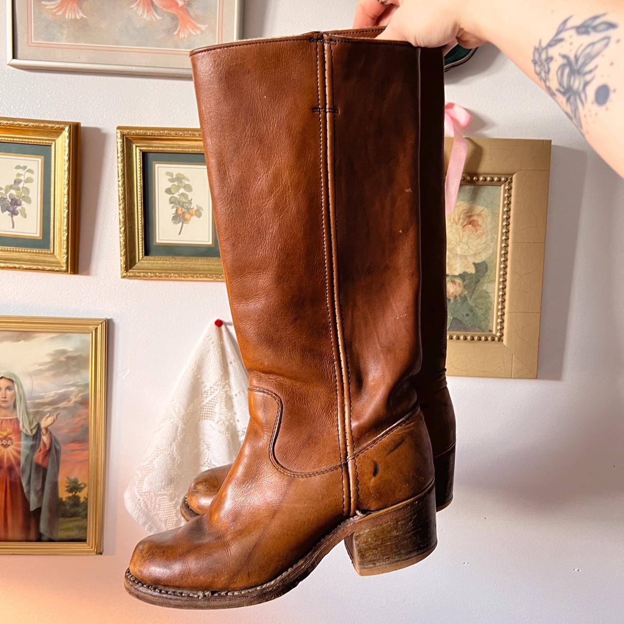 Vintage brown leather campus boots (37)