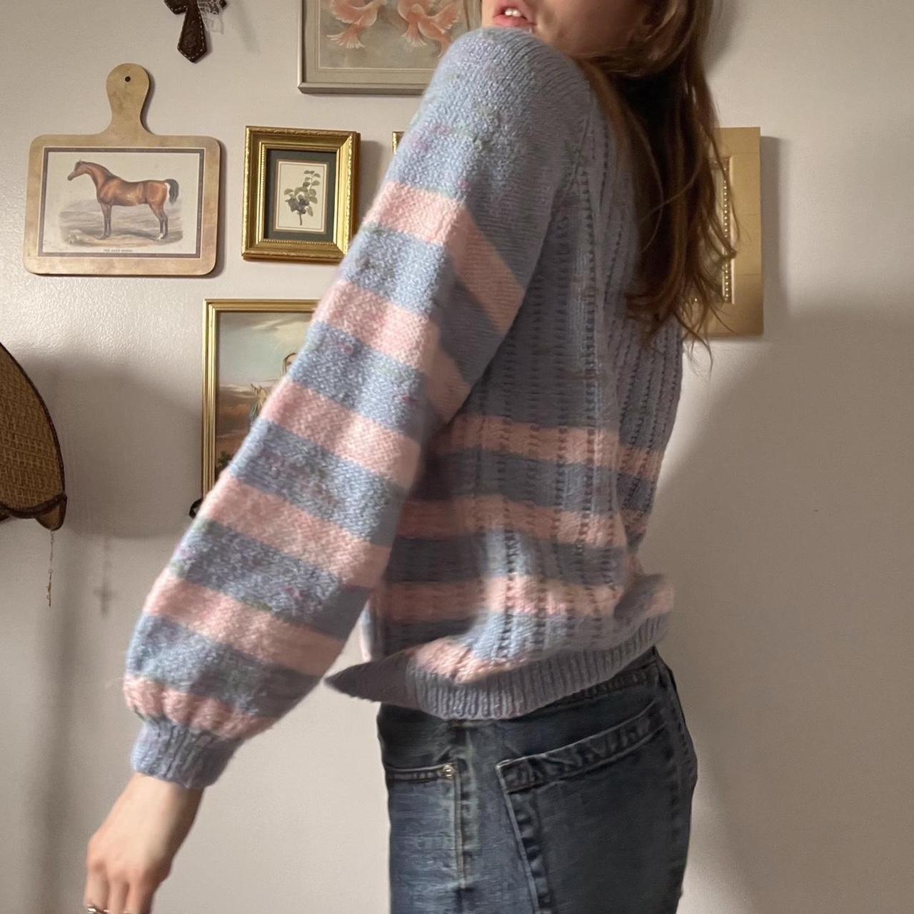 Cotton candy striped knit sweater (S)