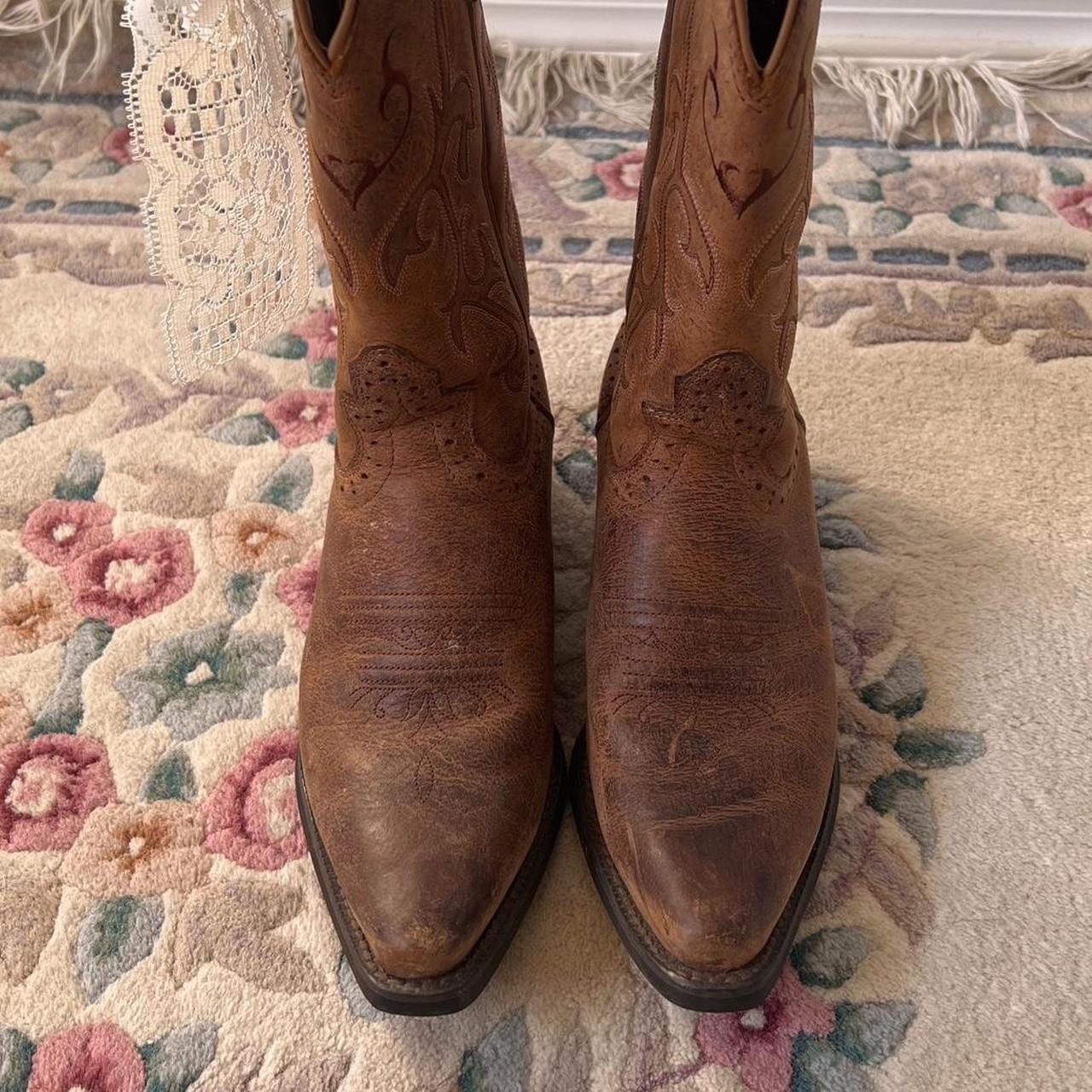 Brown leather cowboy boots (7)