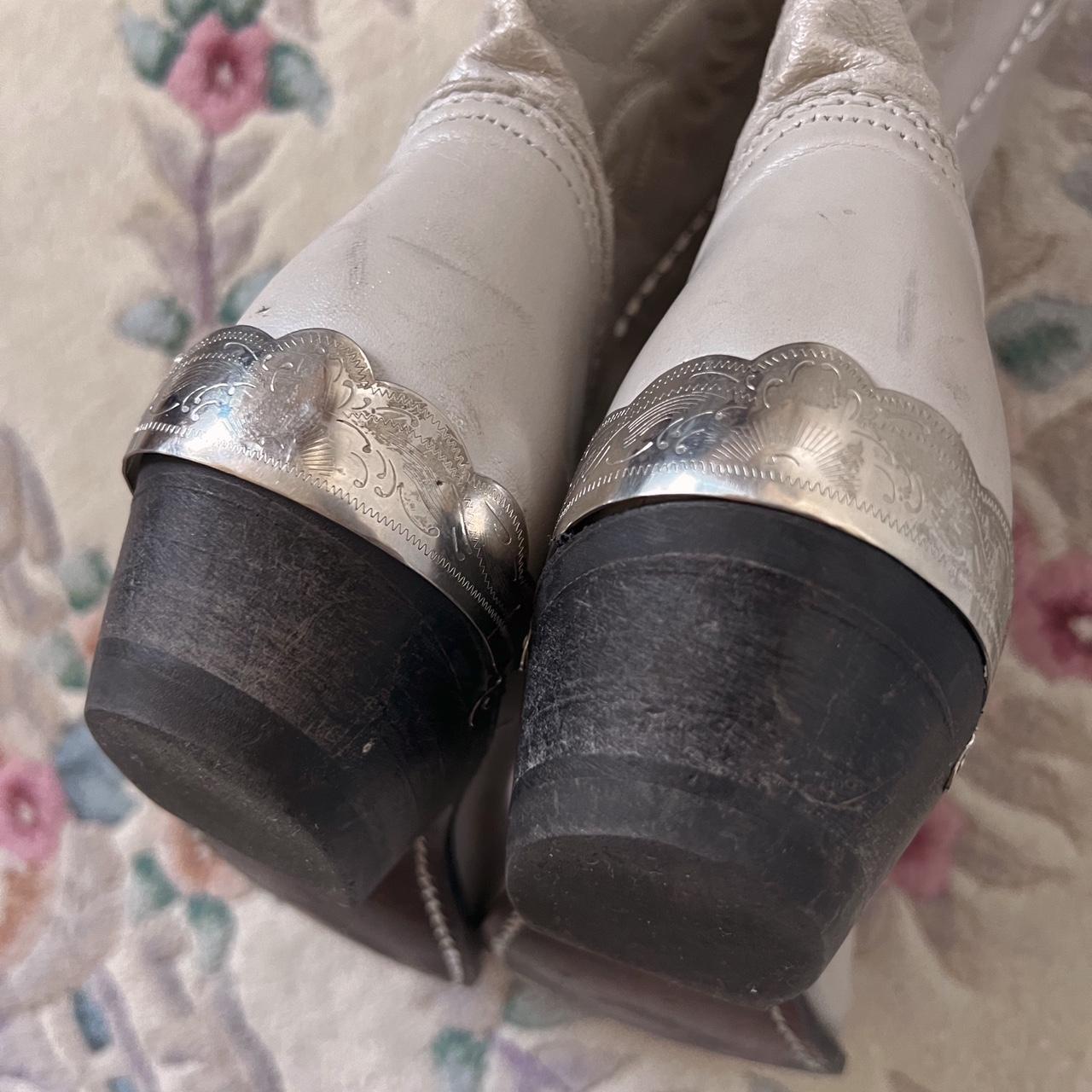 Silver leather cowboy boots (8/8.5)