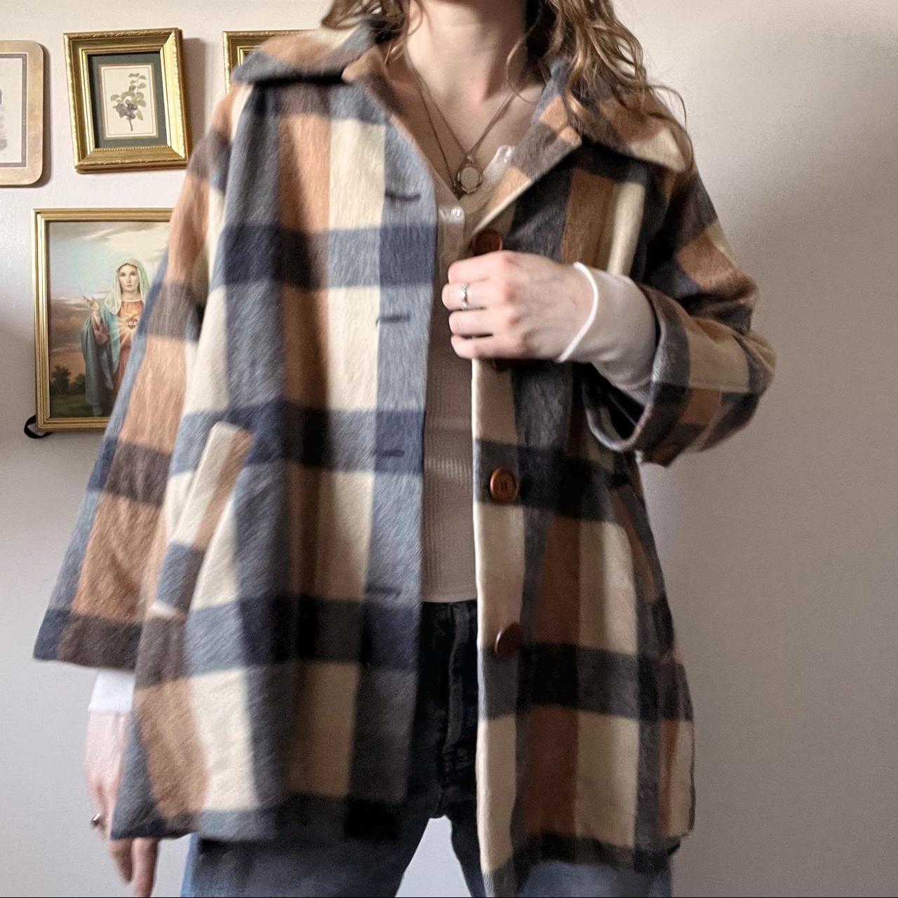 Vintage wool plaid jacket (M)