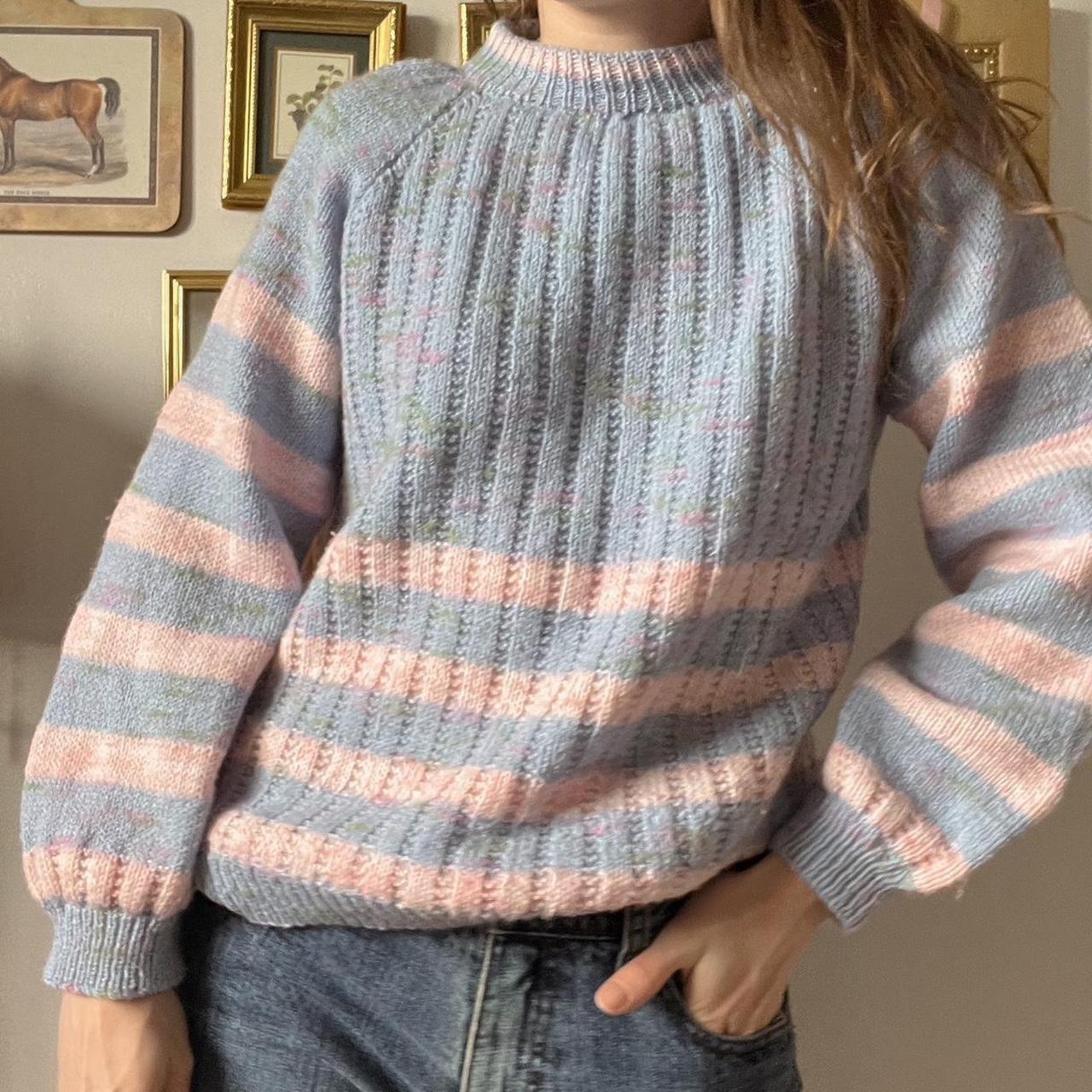 Cotton candy striped knit sweater (S)