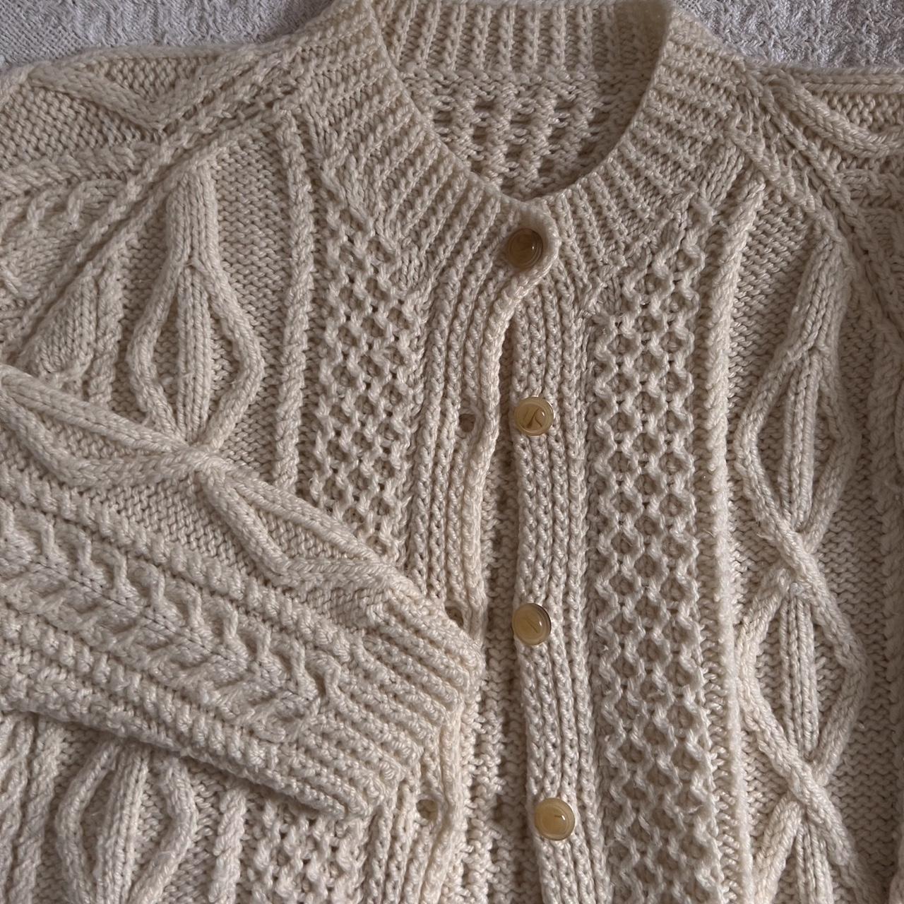 Cream white fisherman knit (S)