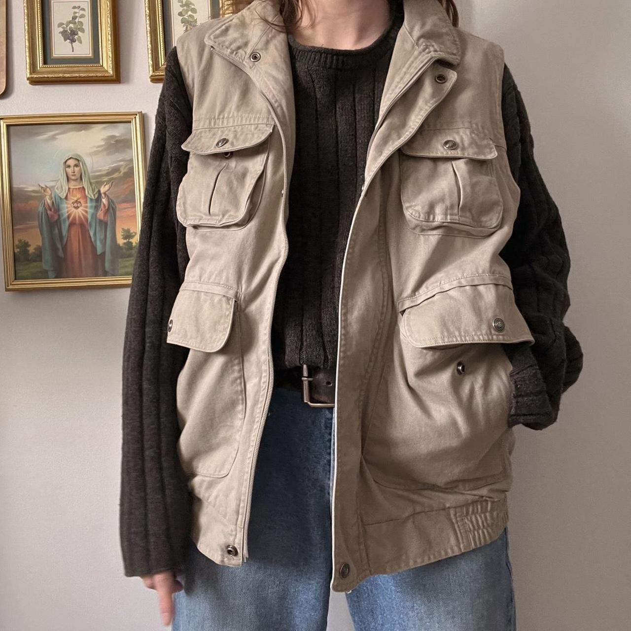 Vintage grandpacore utility vest (L)