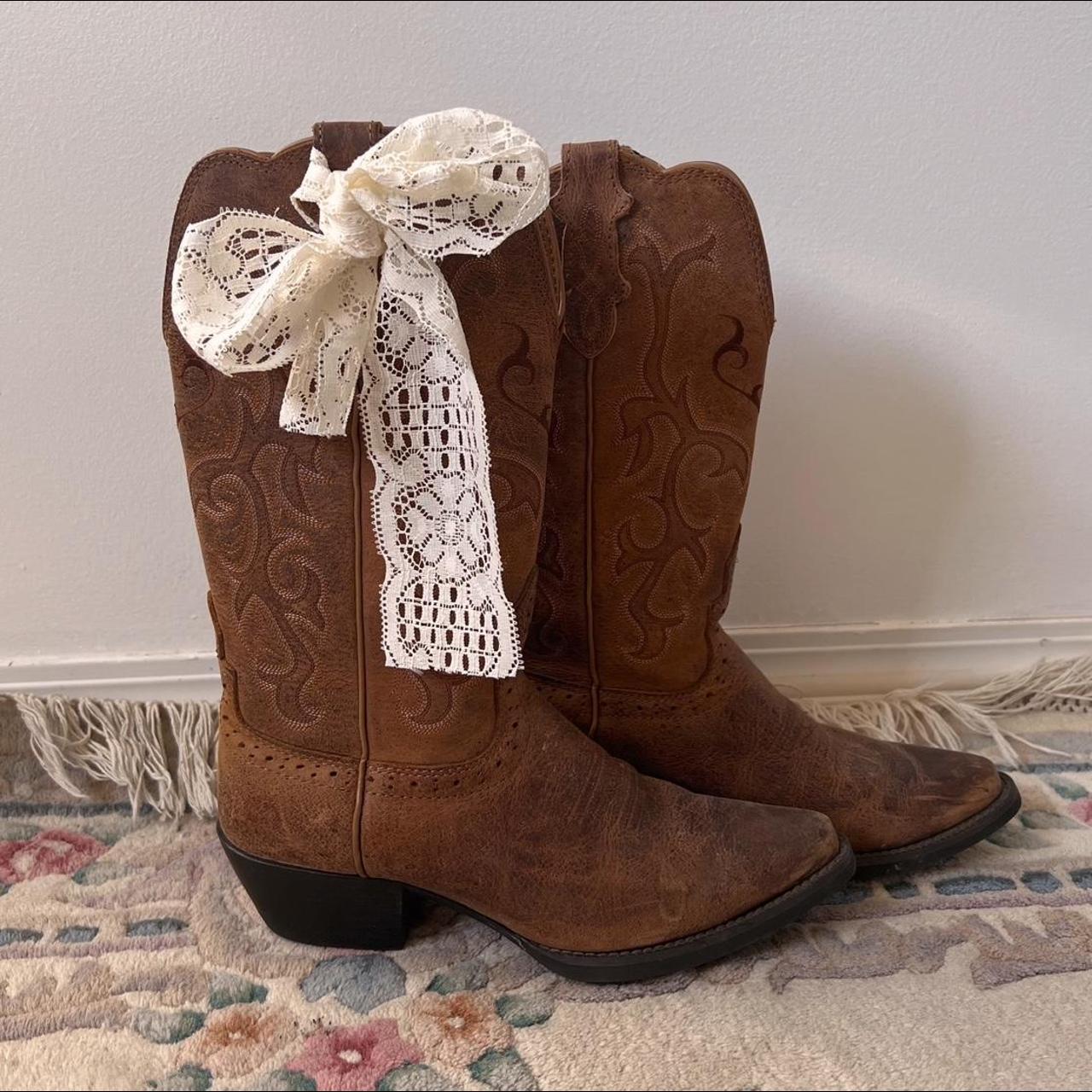 Brown leather cowboy boots (7)