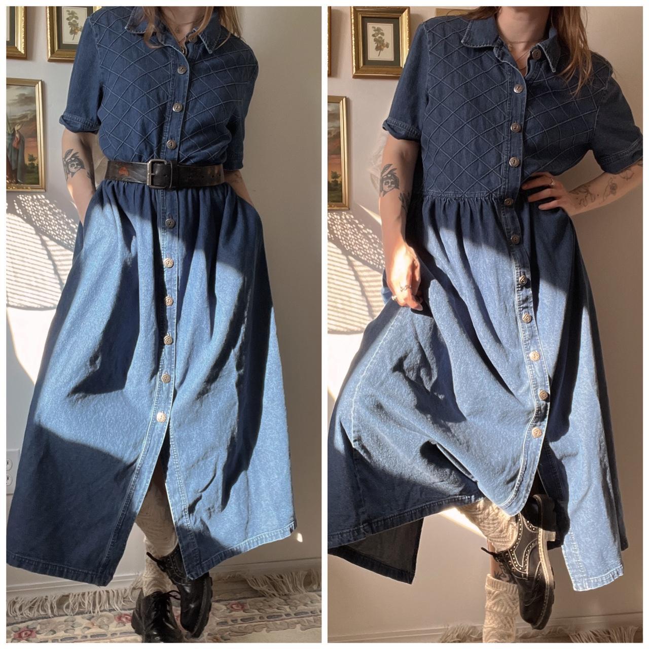 Cottage denim maxi dress (XL)