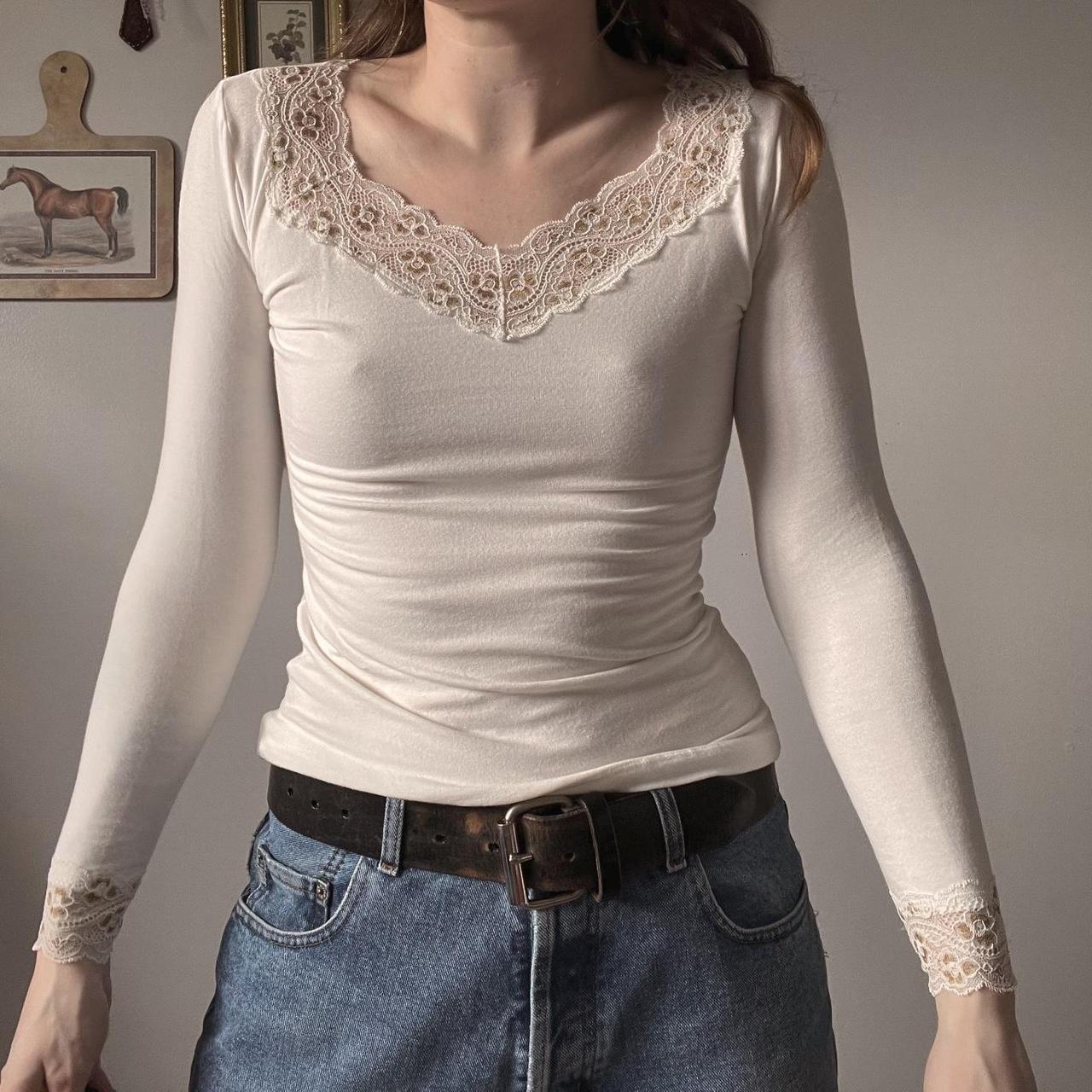 Elegant vintage lace top (S)