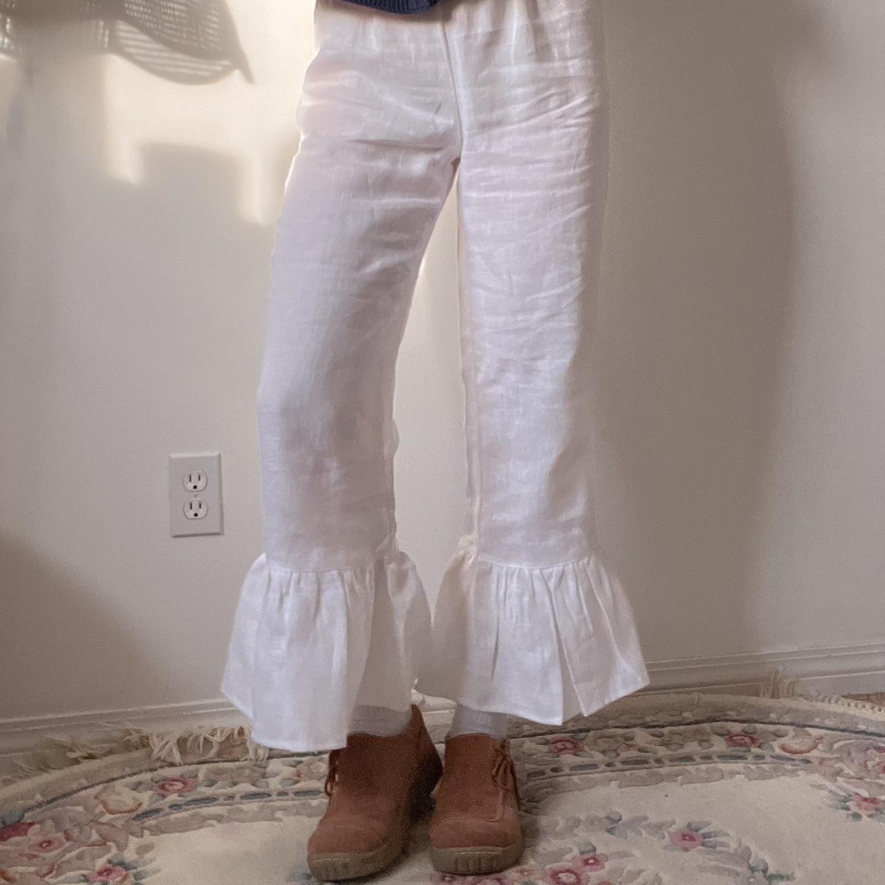 White linen bloomer pants (S)