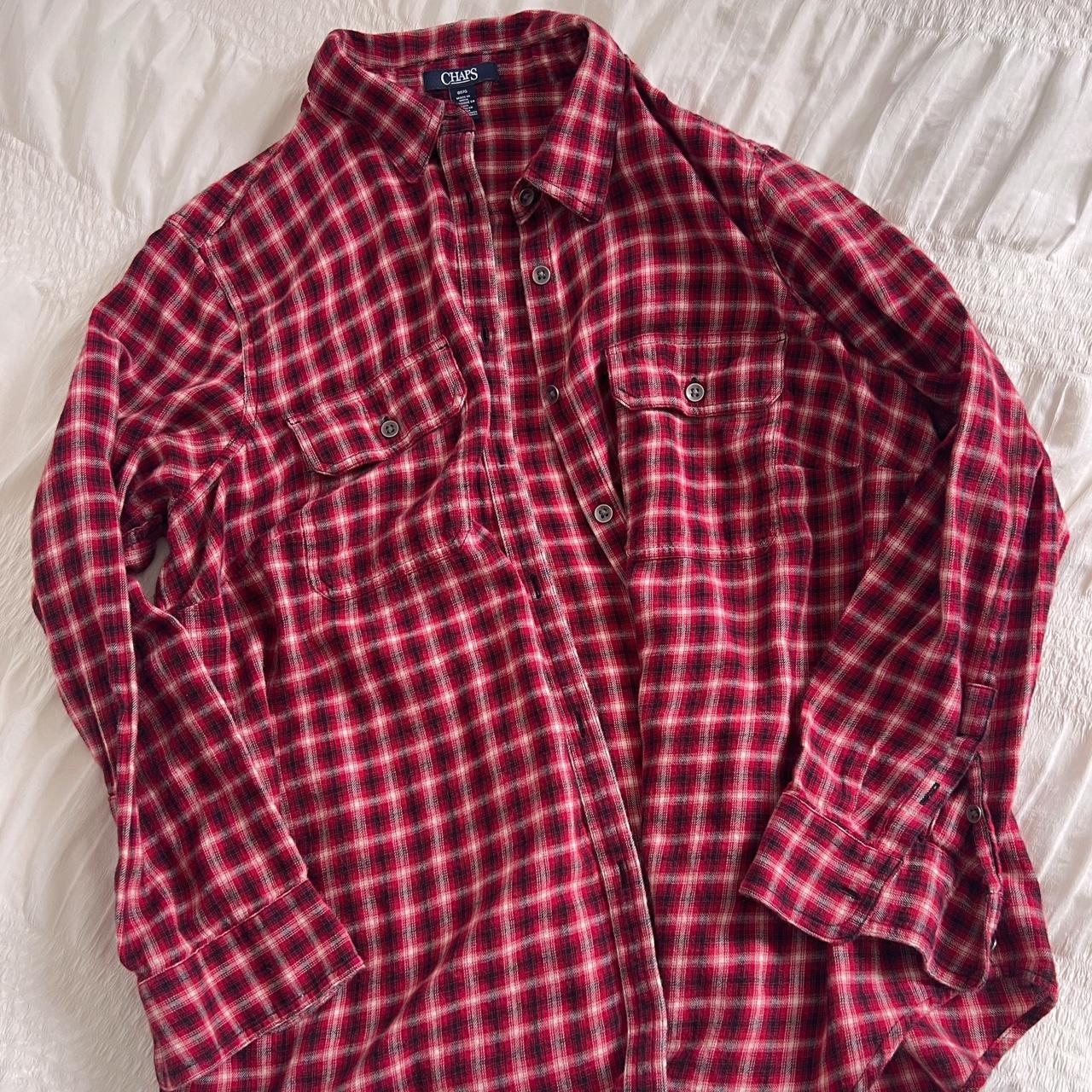 Red checkered button up (M)