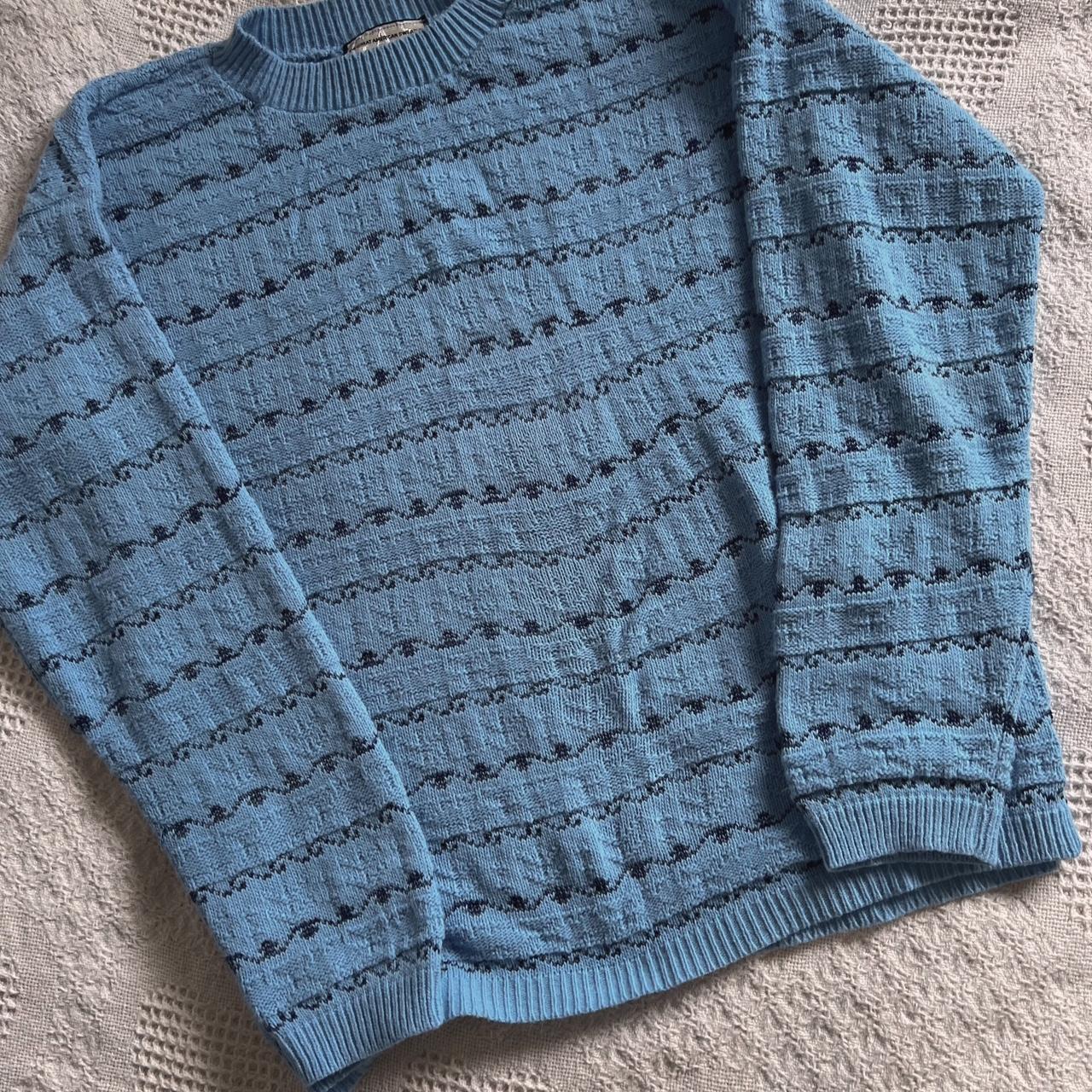 Vintage bluebird striped sweater (L)