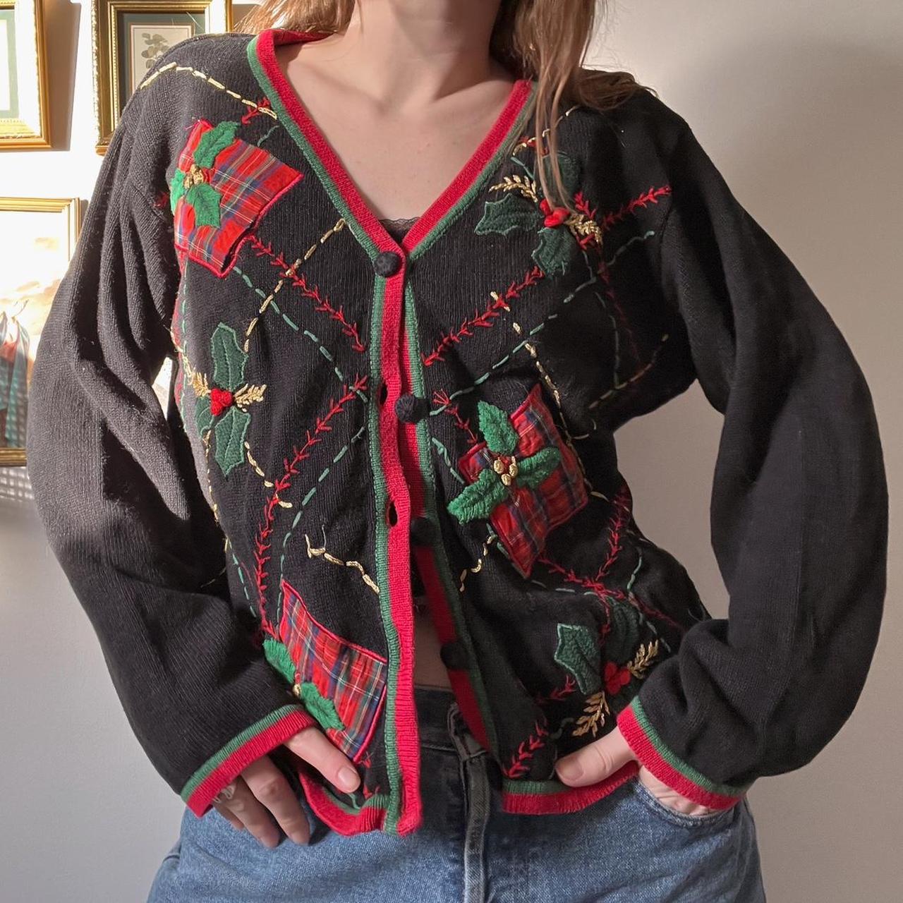 Cottagecore Christmas knit cardigan (M)