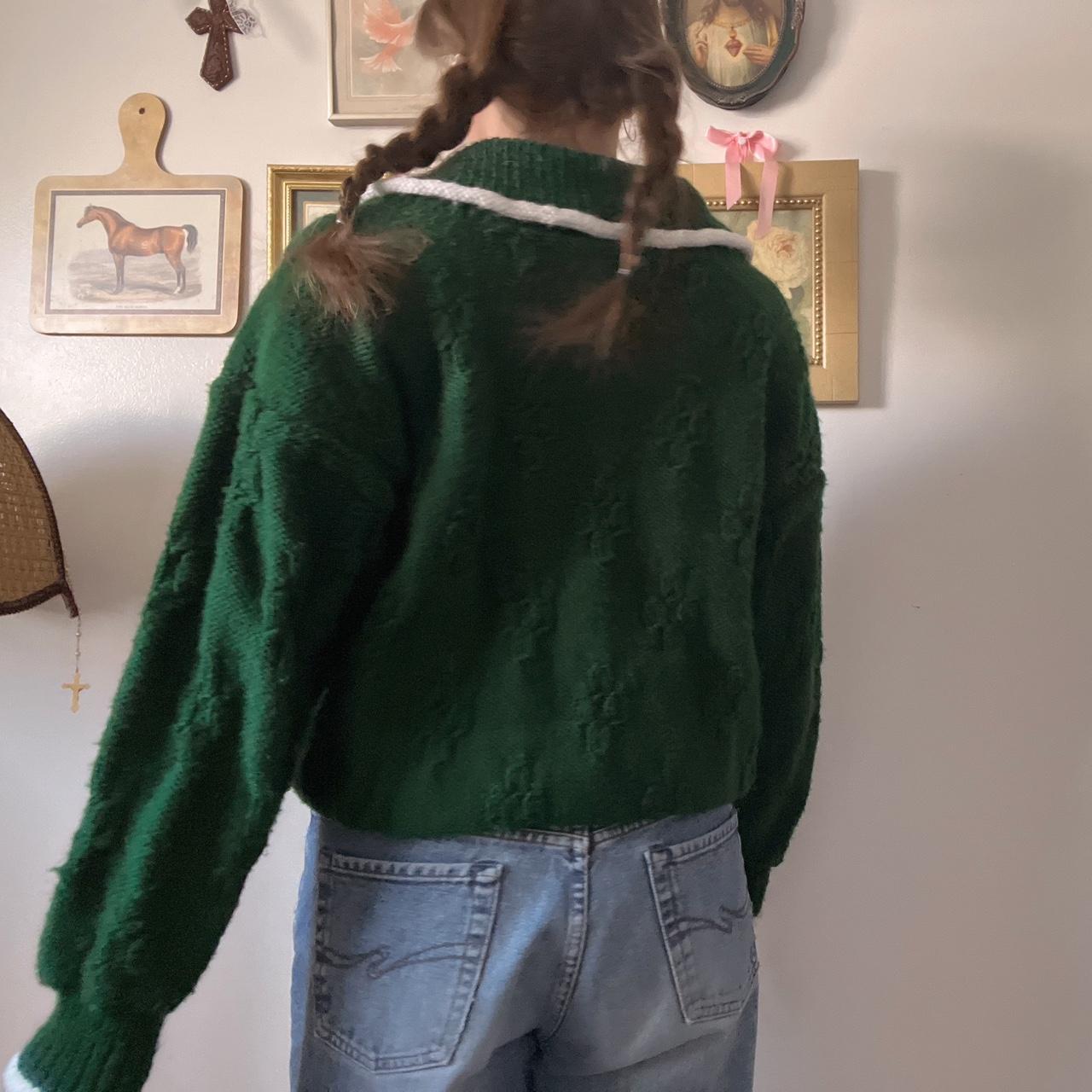 Lucky green knit jumper (S/M)