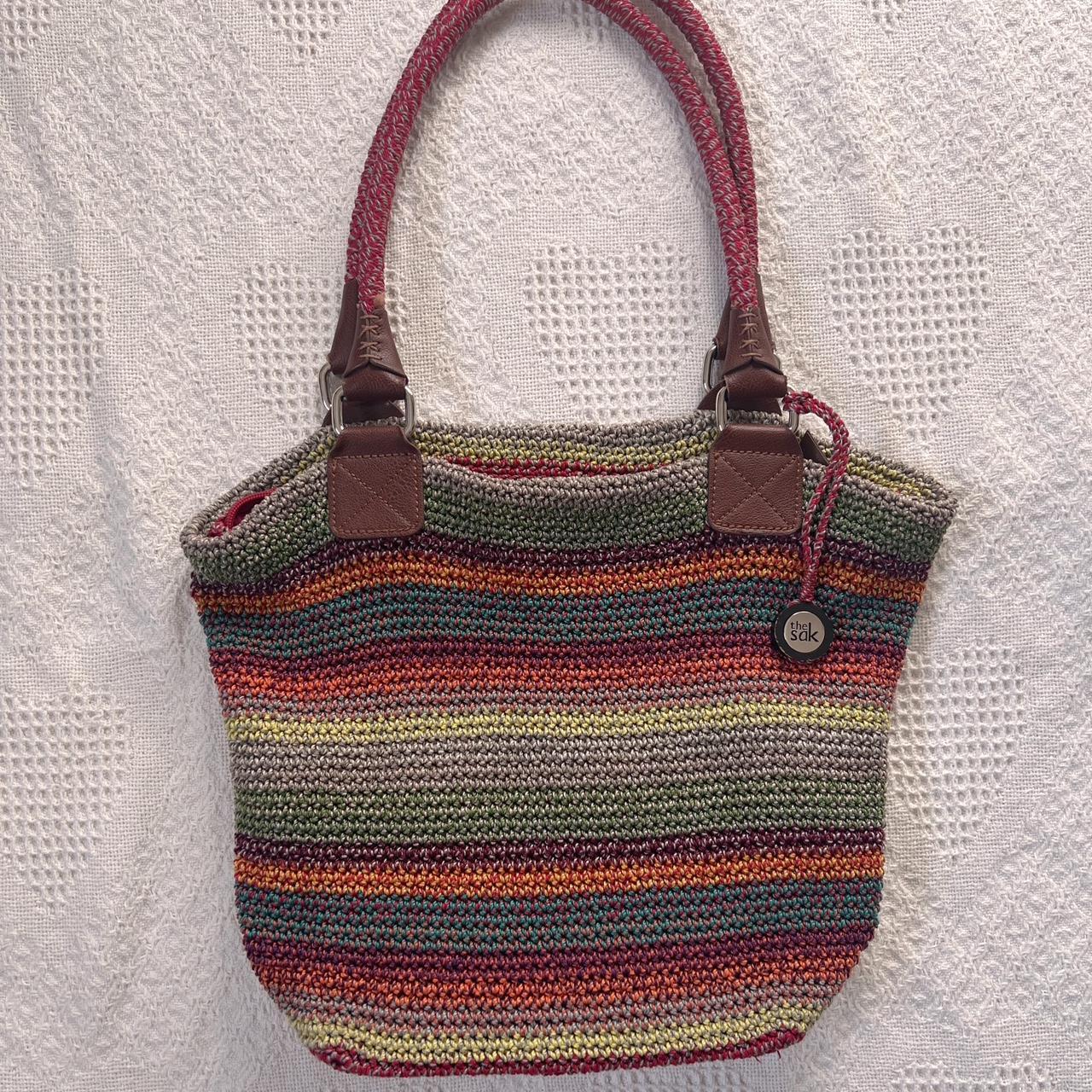 Slouchy rainbow tote bag