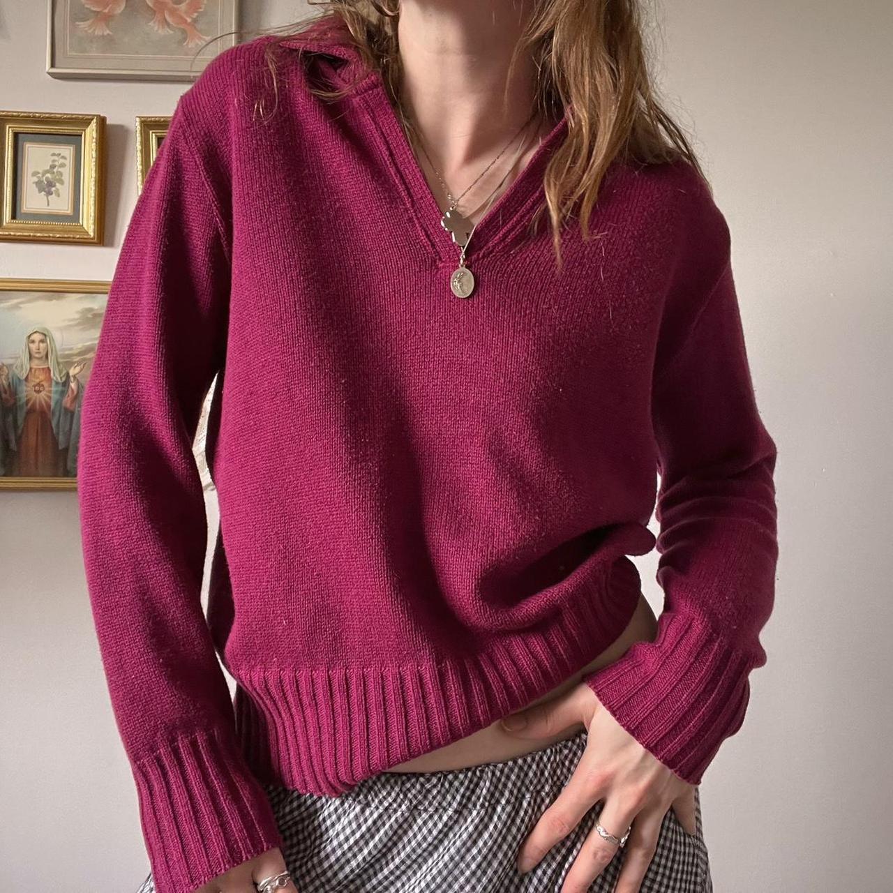 Burgundy knit sweater (M/L)