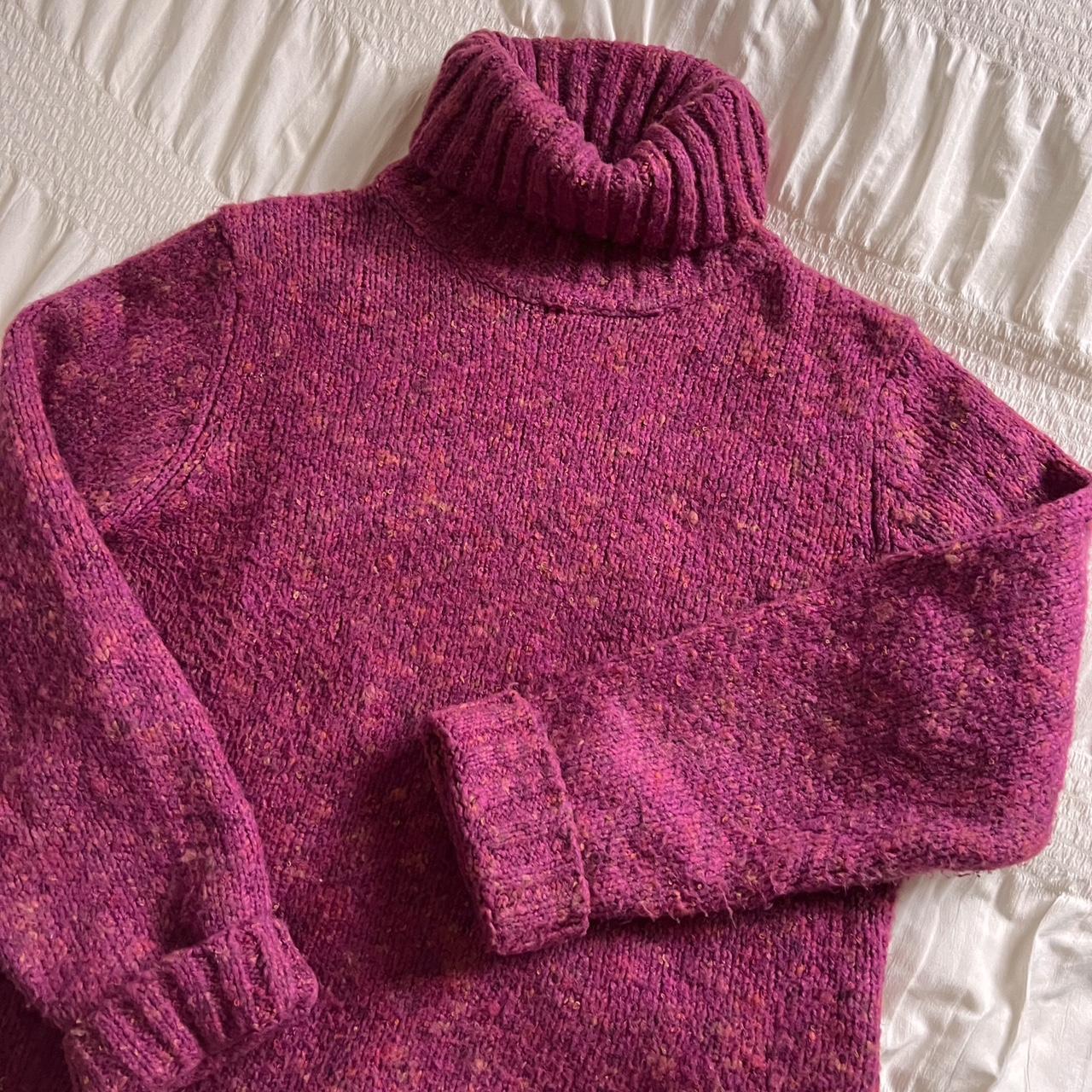 Magenta rose knit jumper (L)