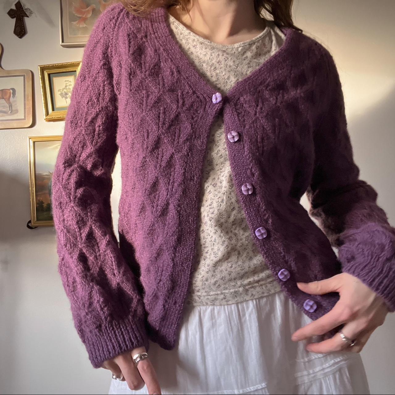 Lavender knit cardigan (M)