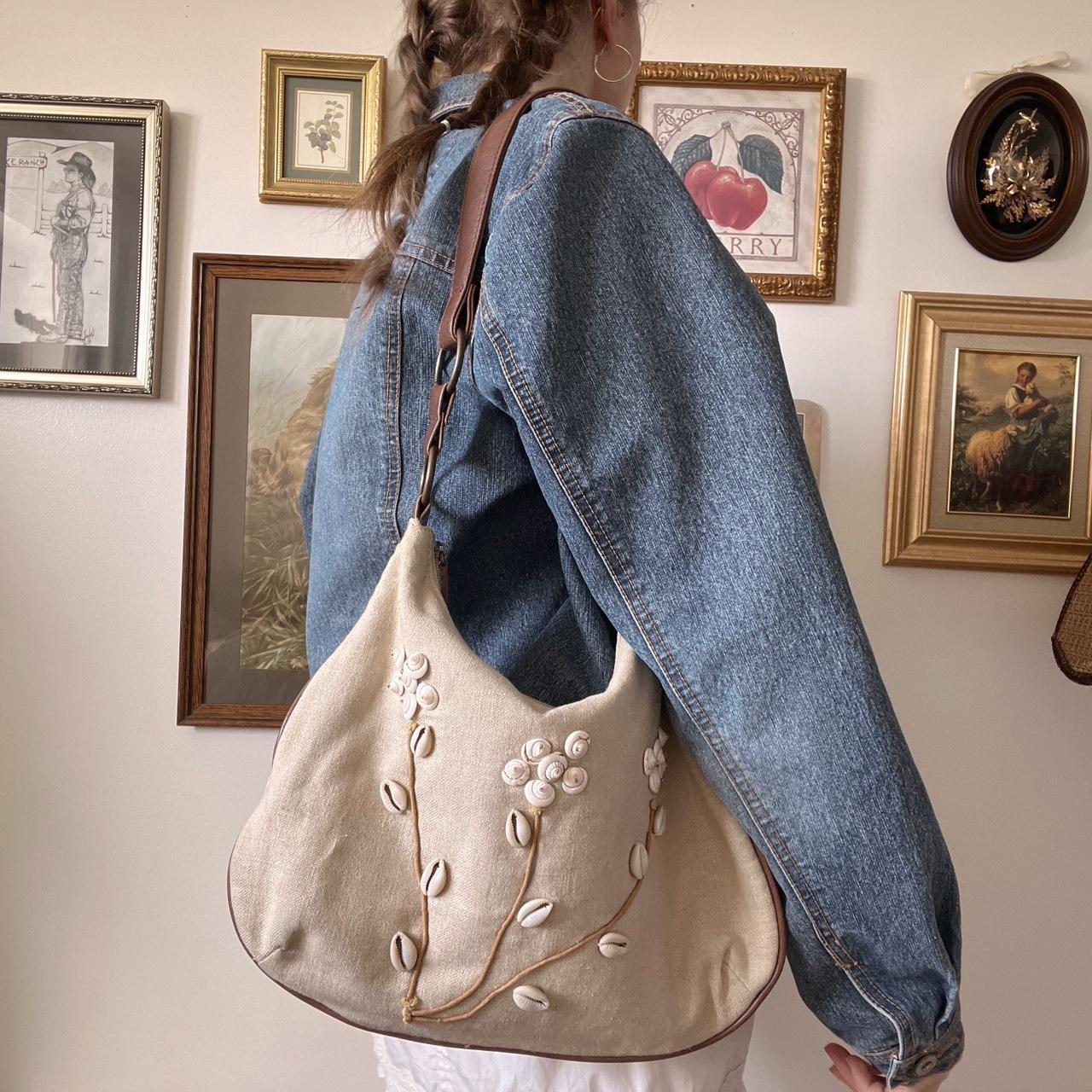 Whimsical canvas shell bag