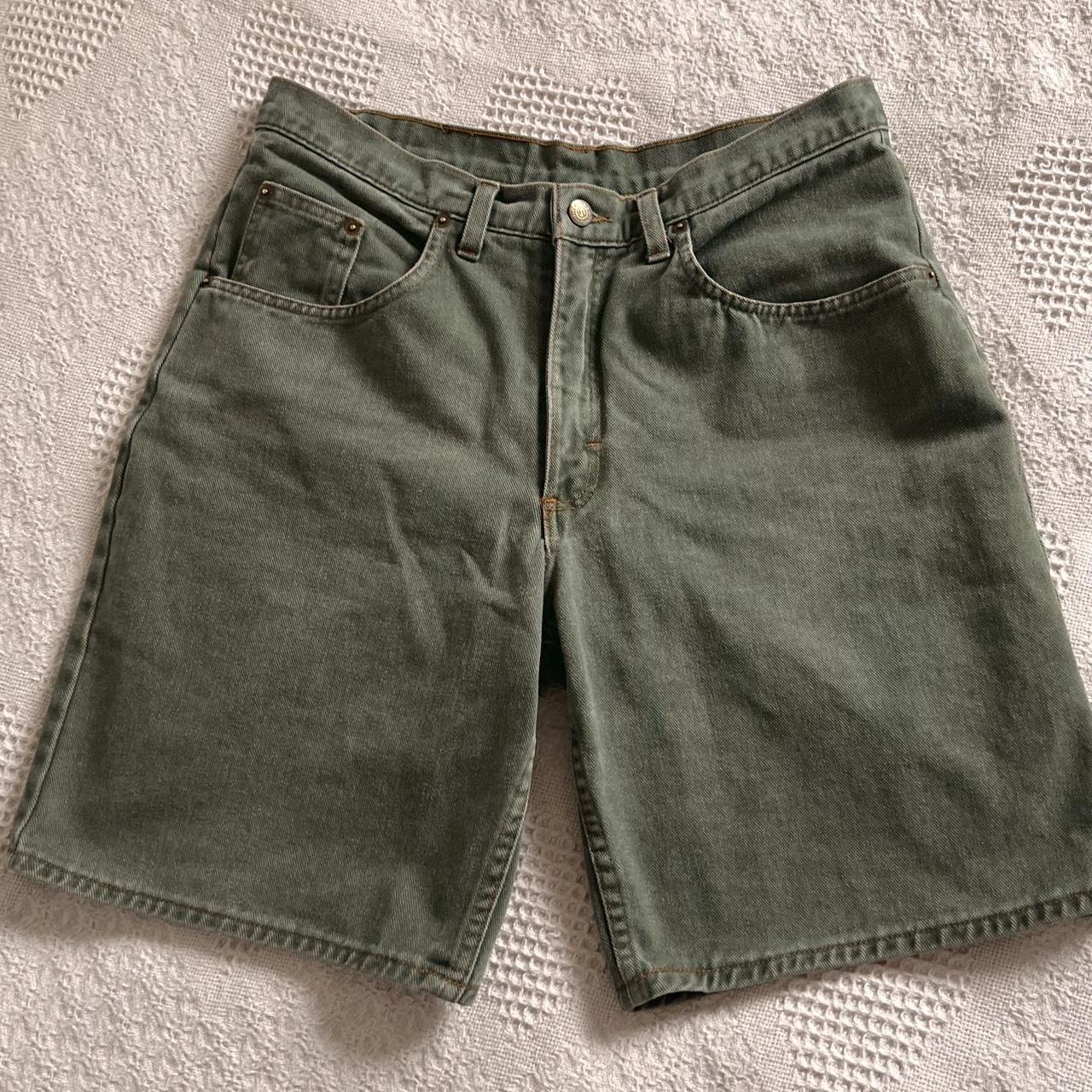 90's forest green denim shorts (31")