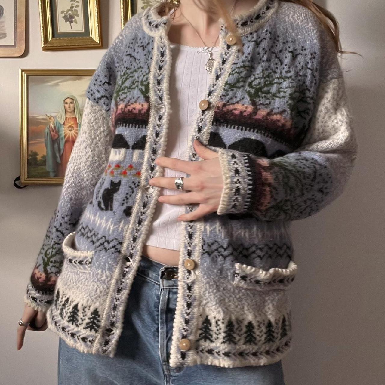 Vintage wool cottage cardigan (S/M)