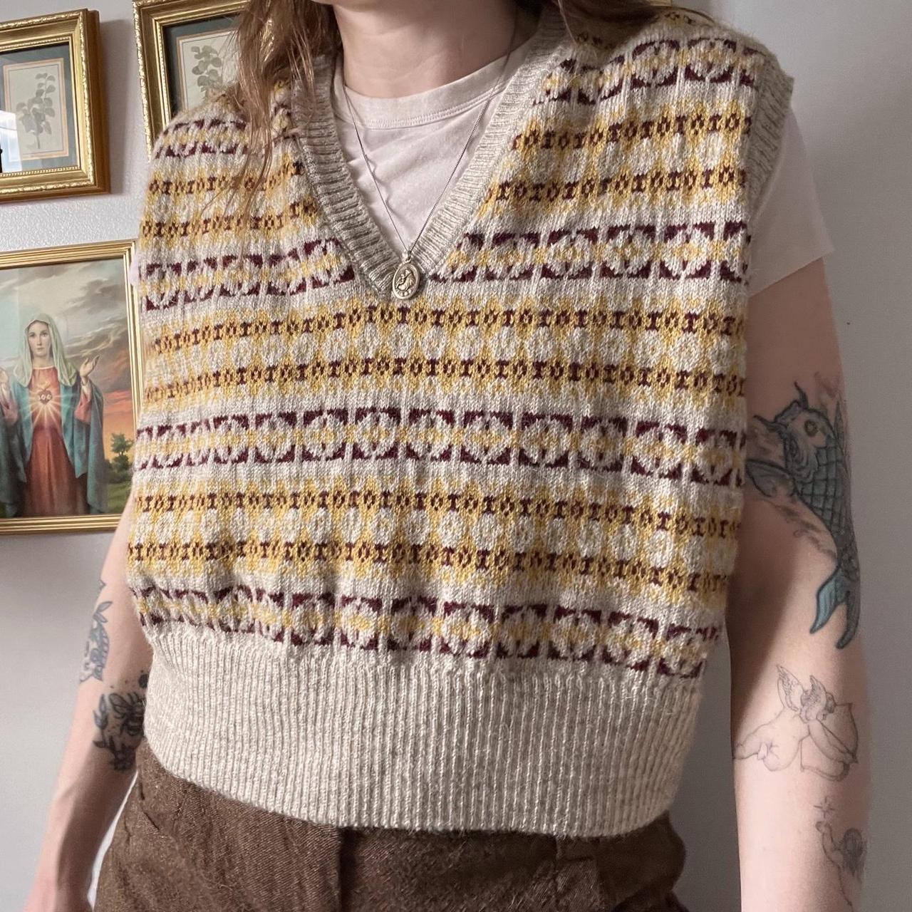 Grandpacore wool sweater vest (M)