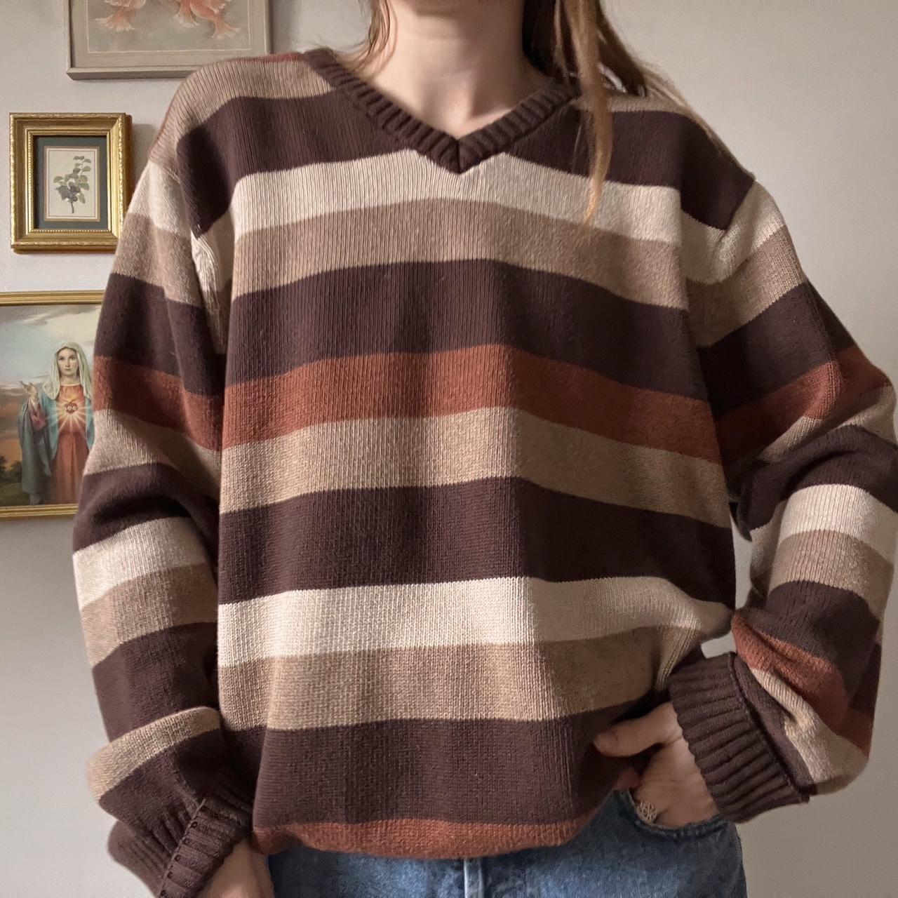 Earthy brown striped sweater (XL)