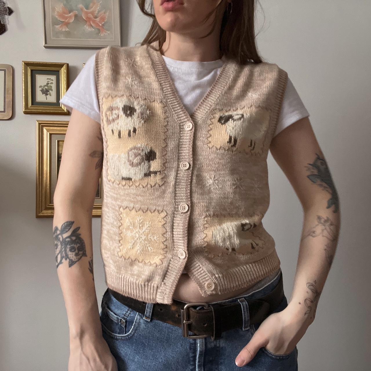 Cozy sheep knit vest (M)