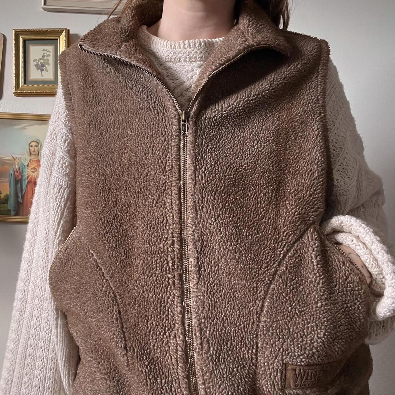 Vintage brown fleece vest (M)