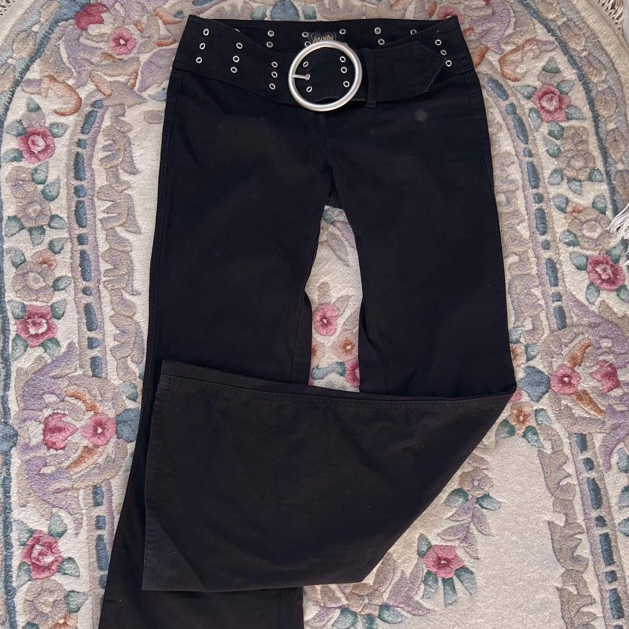 Y2K belted flare pants (XS)